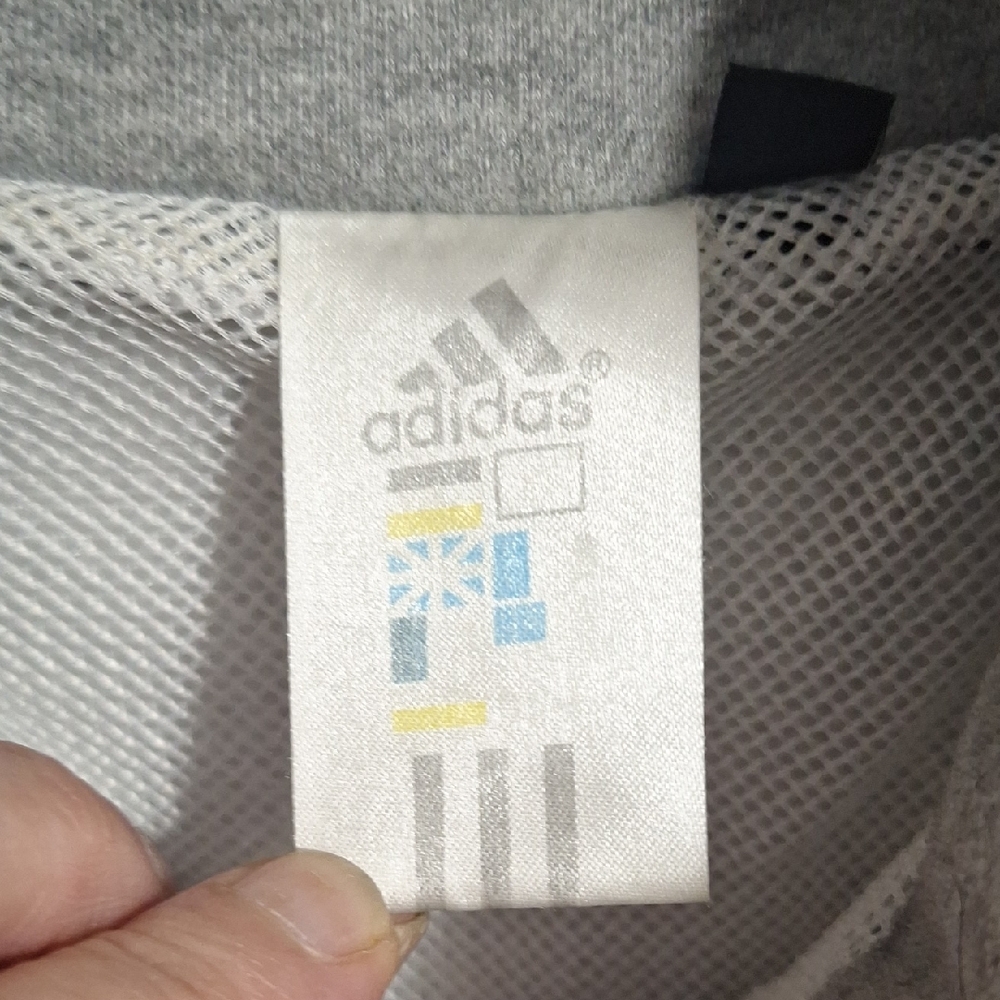 Vintage Adidas Gray/Navy Blue Mesh Lined Zip Up Athletic Jacket-L - Picture 2 of 7